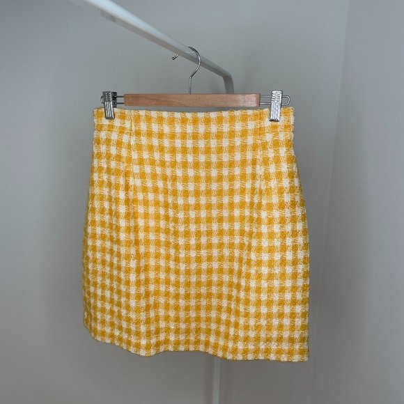 Vintage 60s Courreges Wool Checkerboard Mini Skirt - Picture 1 of 4